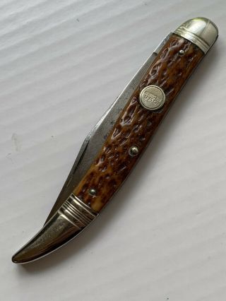 Vintage Remington UMC Toothpick R1613 Jigged Bone Fisherman ' s Knife Etched Blade 11