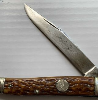 Vintage Remington UMC Toothpick R1613 Jigged Bone Fisherman ' s Knife Etched Blade 2