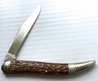 Vintage Remington UMC Toothpick R1613 Jigged Bone Fisherman ' s Knife Etched Blade 5