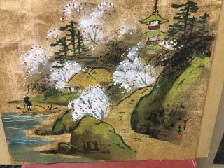 NISHINOMIYA Japanese Woodblock Print Vtg.  signed and stamped.  18” x 12” UNFRAMED 3
