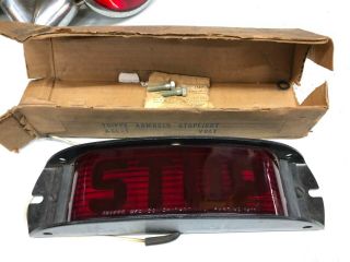 Nos Vintage Trippe Armored Red Stop Light Glass Lens Truck Pickup Auto Nib 6v