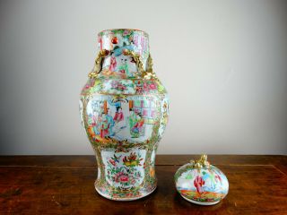 Antique Chinese Porcelain Vase with Cover Canton Famille Rose 19th Century 45cm 10