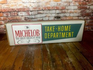 Vintage Michelob Take Home Department Lighted Sign 1950s 60’s Neon Products Inc