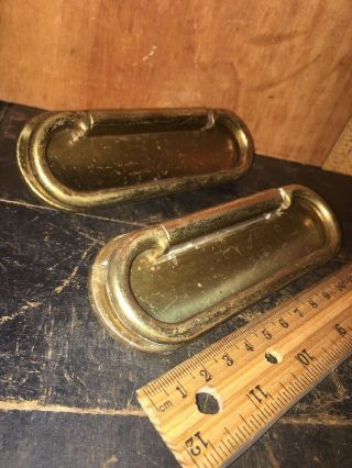 2 Antique Brass Drawer Pull Handle’s Bureau Desk Cabinet. 2