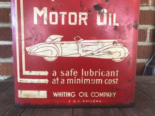 Vtg STAR Motor Oil 2 Gallon Oil Can Car Graphic Whiting Oil Co Clifton Virginia 5