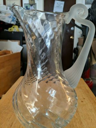 Crystal Clear Studios Nadine Hand Blown Pitcher Floral Etching