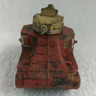 Rare Vintage Sun Rubber 1946 Red Turret Tank USA WWII Boys Toy Collectible 4