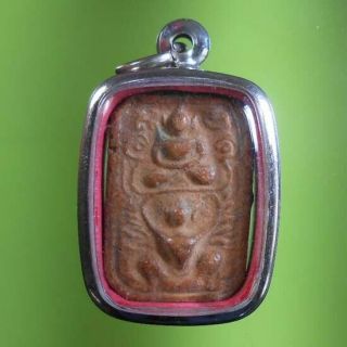 Real Old Buddha Amulet Thai Lp Parn With Garuda