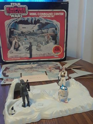 Star Wars Rebel Command Center Playset W/ Box And Figures Vintage 1981