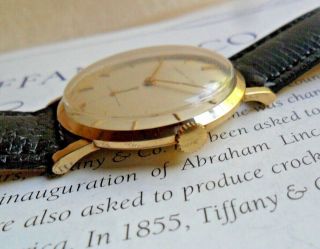 Solid 14k Gold Men ' s 1960 ' s Men ' s Vintage Tiffany & Co.  Swiss Mechanical Watch 2