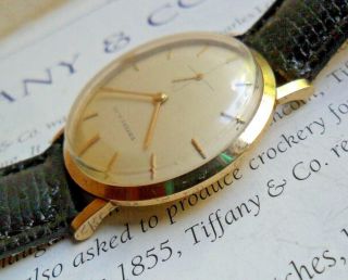 Solid 14k Gold Men ' s 1960 ' s Men ' s Vintage Tiffany & Co.  Swiss Mechanical Watch 3