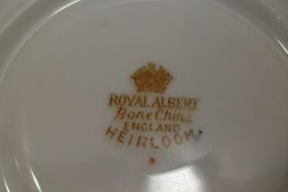 Royal Albert Heirloom Bone China Tea Cup & Saucer England Gold and Cobalt Blue 7