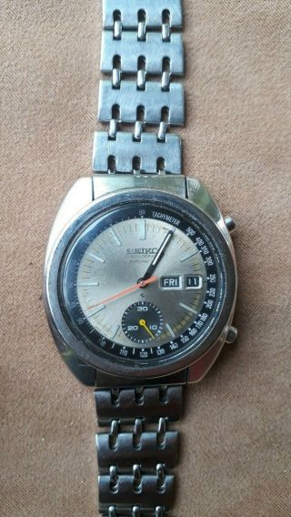 Vintage Seiko Chronograph Automatic Watch 6139 - 6012 Rare -,  Reset To 0