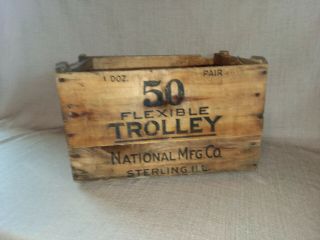 Vintage Antique National Mfg Co Wood Box Sterling,  Illinois