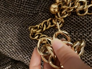 Chanel Vintage Chain Belt Necklace Gold With Button Rare Authentic