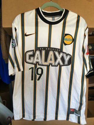 Vintage Nike Los Angeles Galaxy Player Issue Match Jersey Size L 19 Welton