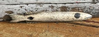 4.  5 " Native American Bone Decoy Fish Lure Spear Ice Fishing Rare Museum Ready