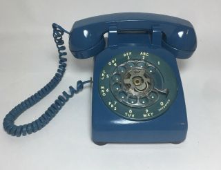 Rare Vintage Dark Blue Rotary Phone Bell Systems Telephone Model 500