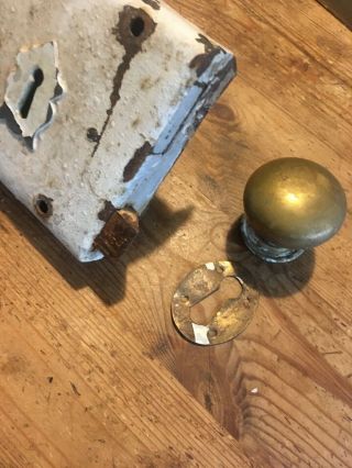 Vintage Rim Lock With Knobs No Key 6” X 4” 2