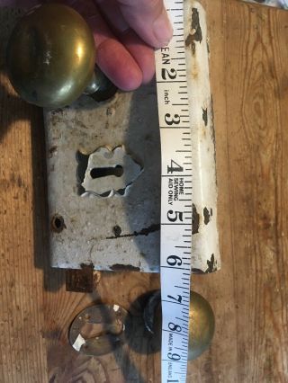 Vintage Rim Lock With Knobs No Key 6” X 4” 4
