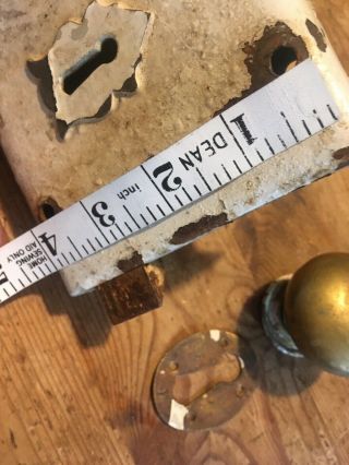 Vintage Rim Lock With Knobs No Key 6” X 4” 5