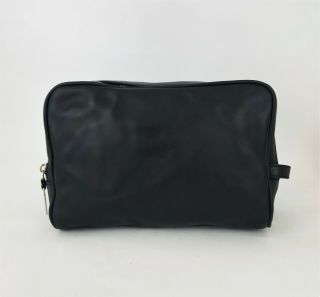 GUCCI Vintage Black Leather Toiletry Dopp Kit Cosmetics Travel Bag 10