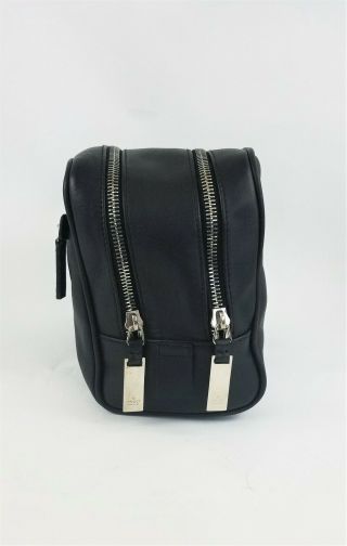 GUCCI Vintage Black Leather Toiletry Dopp Kit Cosmetics Travel Bag 11