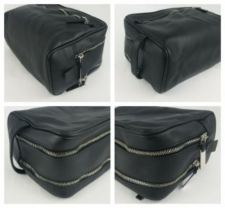 GUCCI Vintage Black Leather Toiletry Dopp Kit Cosmetics Travel Bag 4