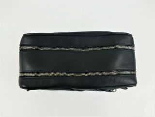 GUCCI Vintage Black Leather Toiletry Dopp Kit Cosmetics Travel Bag 5