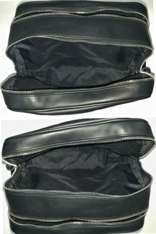 GUCCI Vintage Black Leather Toiletry Dopp Kit Cosmetics Travel Bag 6