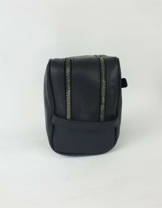 GUCCI Vintage Black Leather Toiletry Dopp Kit Cosmetics Travel Bag 8