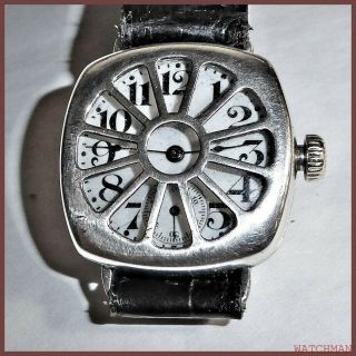 Waltham Sterling World War One Trench Watch With Integrated Shrapnel Guard