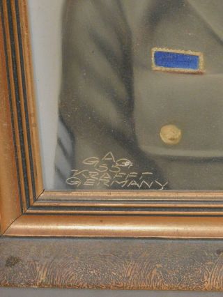 Vintage WWII Oil Painting American Soldier Portrait KRAFFT Officer Occupation 3