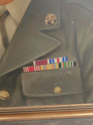 Vintage WWII Oil Painting American Soldier Portrait KRAFFT Officer Occupation 6
