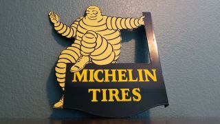 Vintage Michelin Tires Porcelain Gas Auto Service Station Dealership 2 Side Sign