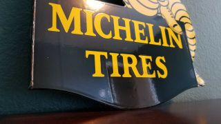 VINTAGE MICHELIN TIRES PORCELAIN GAS AUTO SERVICE STATION DEALERSHIP 2 SIDE SIGN 9