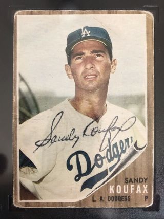 1962 Topps Sandy Koufax AUTOGRAPH SGC AUTHENTIC VINTAGE SIGNATURE 2