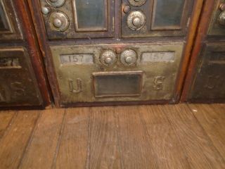 ANTIQUE KEYLESS LOCK CO POST OFFICE MAIL BOX DUAL DIAL COMBINATION CABINETS 9