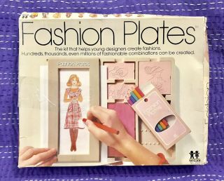 Vintage Fashion Plates Designer Set Tomy 1978 Toy Paper Doll Clothing Kit