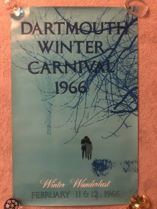 Rare Vintage Dartmouth Winter Carnival 1966 Poster Ski Dartmouth College