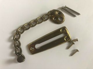 Vintage Brass Gold Safety Chain Latch Door Lock Security Night Slide