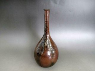 Japanese Old Bizen Ware Vase W/sign Of Kaneshige/ Very Tasteful Style/ 8621