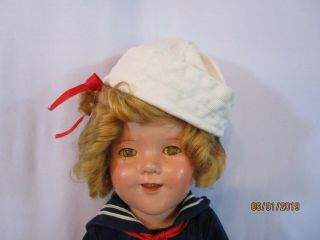 18 " Antique Ideal Shirley Temple,  Wig,  Compo,  Restrung,  Sweet Doll