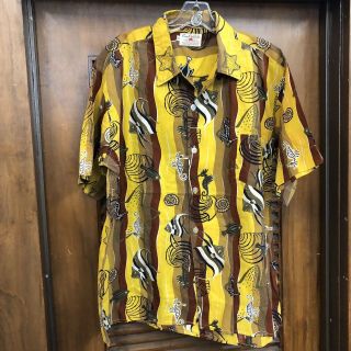 Vintage 1950’s Underwater Fish Pattern Cotton Loop Collar Hawaiian Shirt - Xl