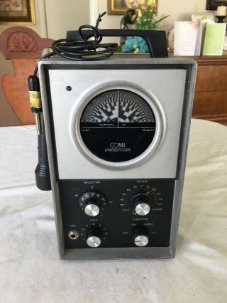 Vintage Conn ST - 11 Strobotuner With Sanyo Microphone Power Cord 11