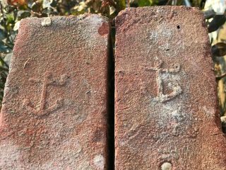 1880s Antique Clay Brick ANCHOR BRICK Co Hudson River Valley Raised Anchor RARE 3