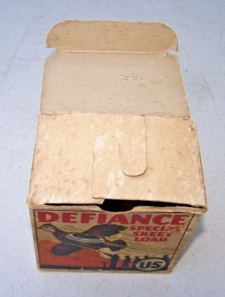 VINTAGE DEFIANCE SHOTGUN SHELL Skeet Load 16 GA.  BOX EMPTY 6