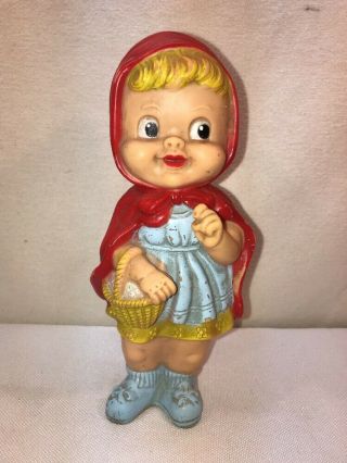 Vtg Spunky Stahlwood Red Riding Hood Rubber Doll Squeaky Toy Rare