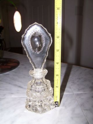 Vintage 1940 L E Smith Glass Bead Medallion Perfume Cologne Bottle 2