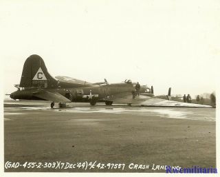 Org.  Photo: 303rd Bomb Group B - 17 Bomber (42 - 97557) Crashed On Airfield; 1944
